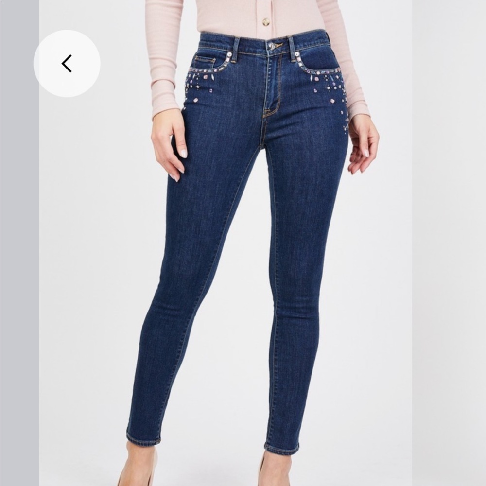Juicy Couture Mid Rise Embellished Skinny Jean